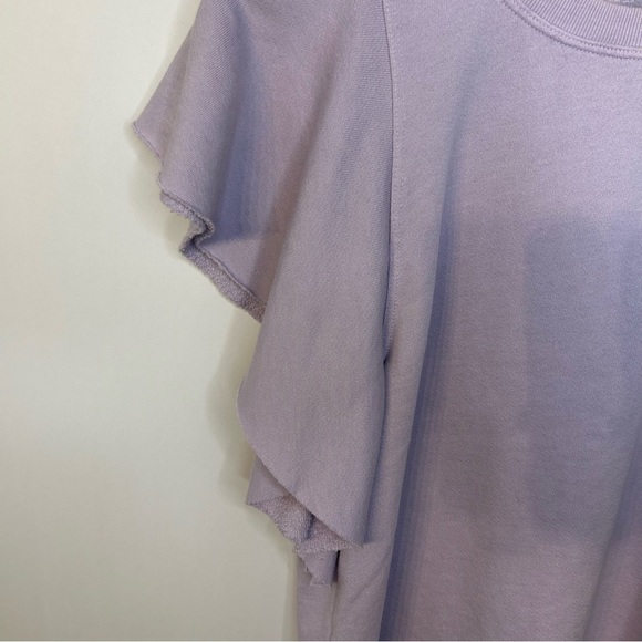 Michael Stars Ariana Flutter Sleeve Top in Pale Lilac Purple, Size Medium - Picture 4 of 9